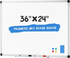 Magnetic Dry Erase Board, 36" x 24" Large White Board for Wall with 1 Dry Eraser