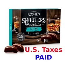 Roshen "Shooters" Chocolate Candy with Rum Liqueur 150g / 5.3oz – Box of Sweets