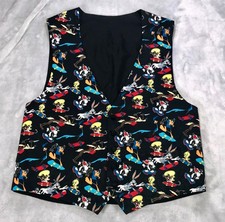 VTG 1994 Looney Tunes Mens Vest L Formal Classic Dinner PartyCartoons USA Made