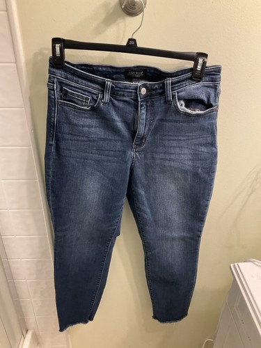 Judy Blue Jeans Damen 11/30 Blau High Rise Skinny Fit Stretch Denim ausgefranster Saum - Bild 3 von 22