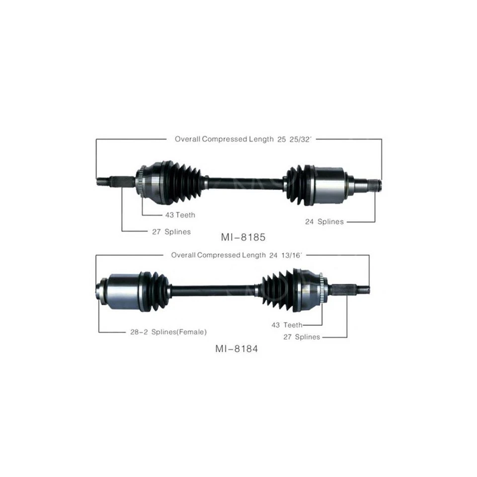 2 ejes delanteros TrakMotive CV para Mitsubishi Eclipse 2006 Foto 2 de 4