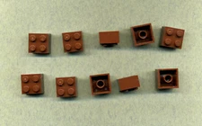 LEGO - 3003 - 2x2 - Foundation Brick - Brown/RedBrown - From Minecraft 21227 -10 Pieces