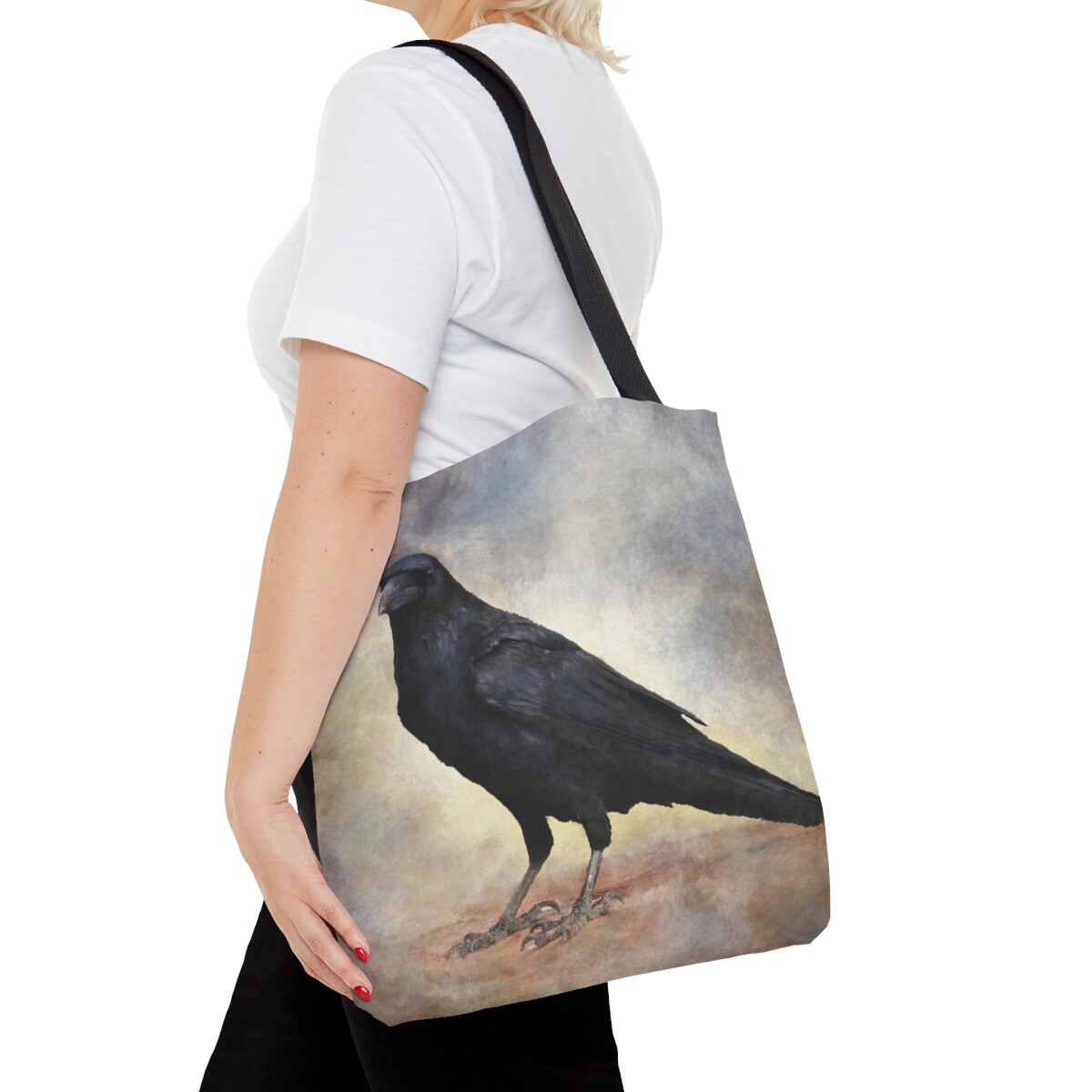 Black Crow Bird 88 Digital Art Tote Bag by L.Dumas-image