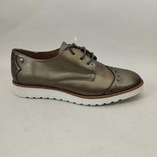 Red or Dead Shoes Womens Size 6 Grey Leather Brogues Oxford Lace Up Flat