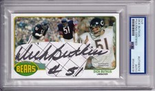 Dick Butkus Chicago Bears Hall of Fame HOF signed PSA DNA