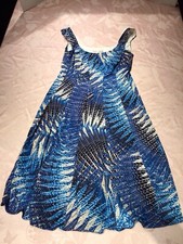 Signature Ella Blue Palm Print Dress Size 6