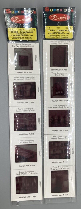 10 Vintage Touro Synagogue Slides - John Hopf 35mm Sealed - Newport Rhode Island