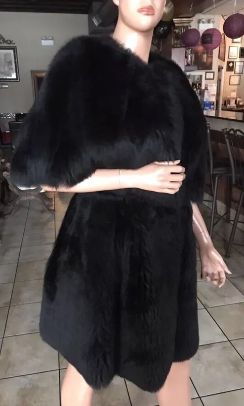 Giorgio Armani Black Coat Vest 100% Shearling Lamb 38