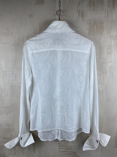 Erny Van Reijmersdal Cotton WhiteFrench Cuff Embroidered Women's Shirt Size 44 - Picture 13 of 13