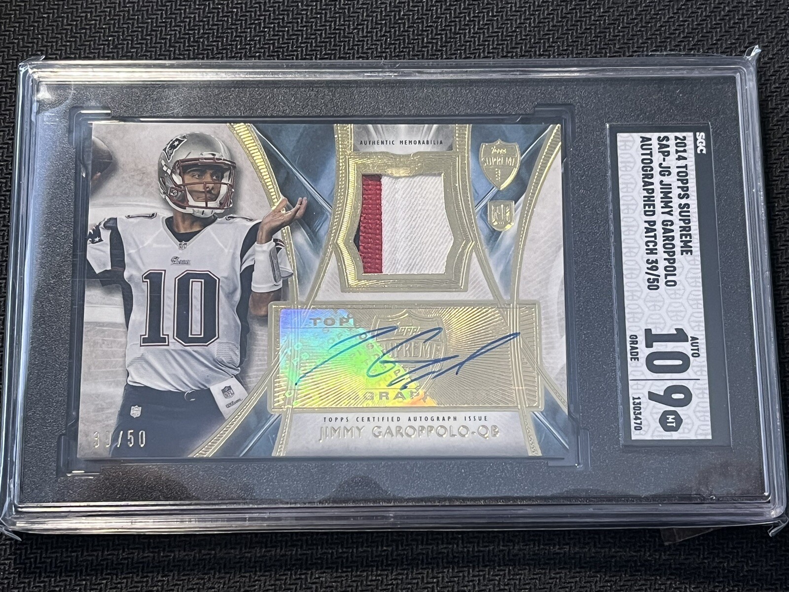 Jimmy Garoppolo Topps Supreme Autograph Patches #SAPJG Blue