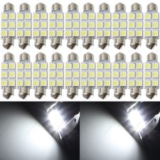 20 X White 41mm 42mm 6smd 5050 Festoon Dome Map Led Light 578 211-2 212-2 Tool