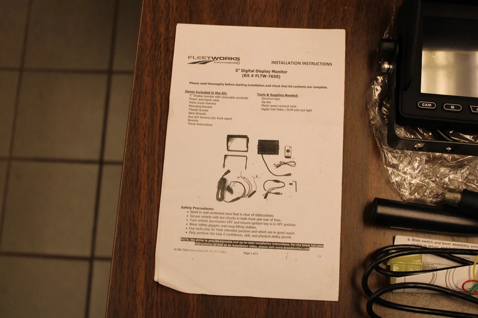 Interior Rear View Mirror BACKUP CAMERA DISPLAY Brandmotion FLTW-7650 - Image 4 of 4