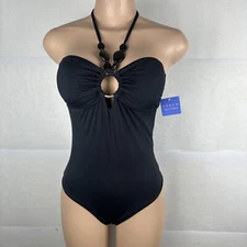 Women's Beach by Melissa Odabash Swimsuit One Piece Halter Black