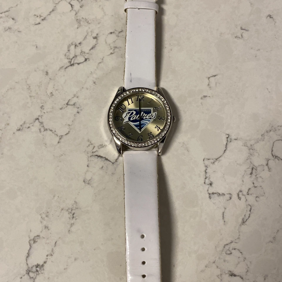 San Diego Padres Womens Watch Glitz Series Game Time MLB White Strap Needs Batt. - Image 4 of 4