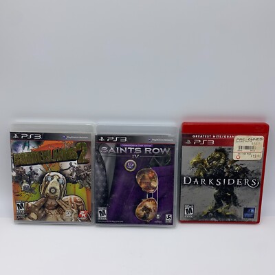 Lot Of 3 PS3 Games Saints Row IV Borderlands 2 Darksiders Playstation