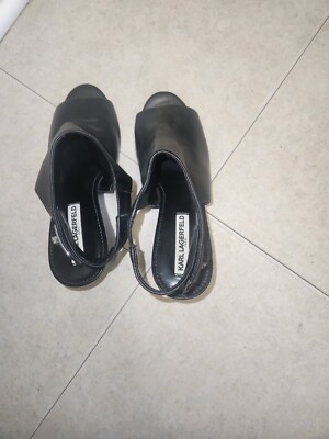 Karl Lagerfeld Rowa Wedge Shoe Size 10M 41 black pre-owned