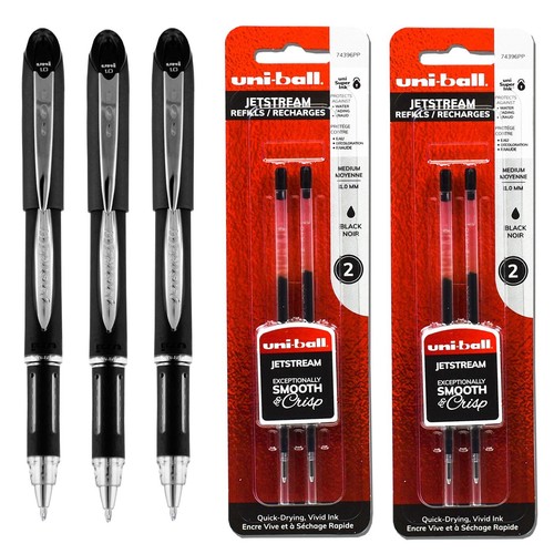 Newell Rollerball Pens 3-Pack - Smooth Writing Retractable Needle Point Pens