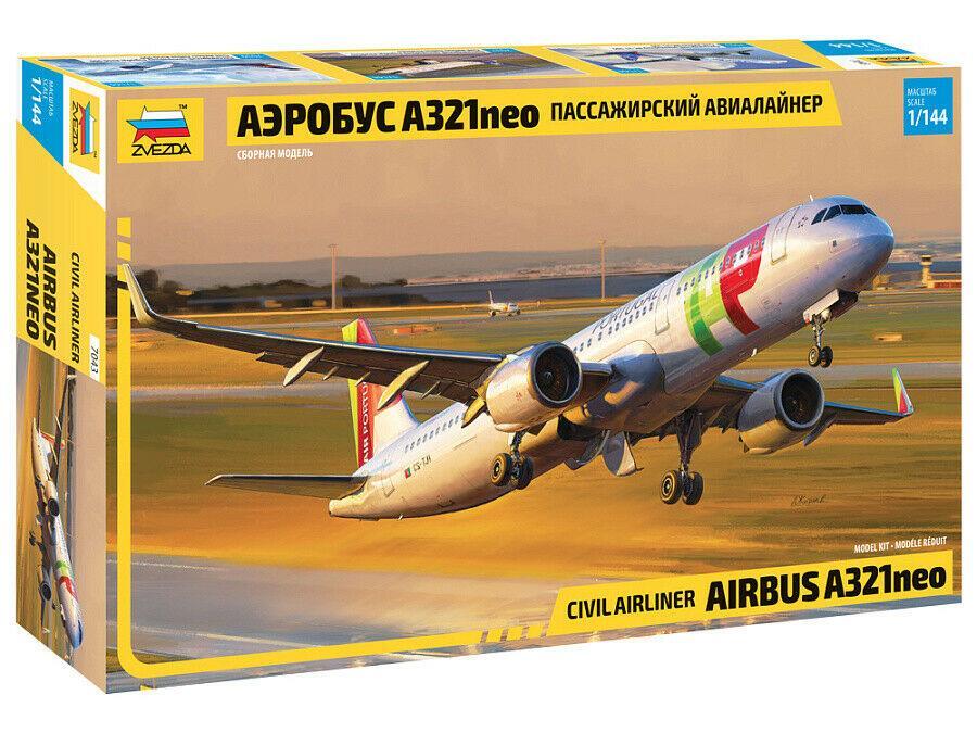 Zvezda 7043 Airbus A321neo 1:144 Plane Plastic Model Kit