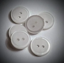 1/2" 2-Hole White Craft/Clothing Buttons