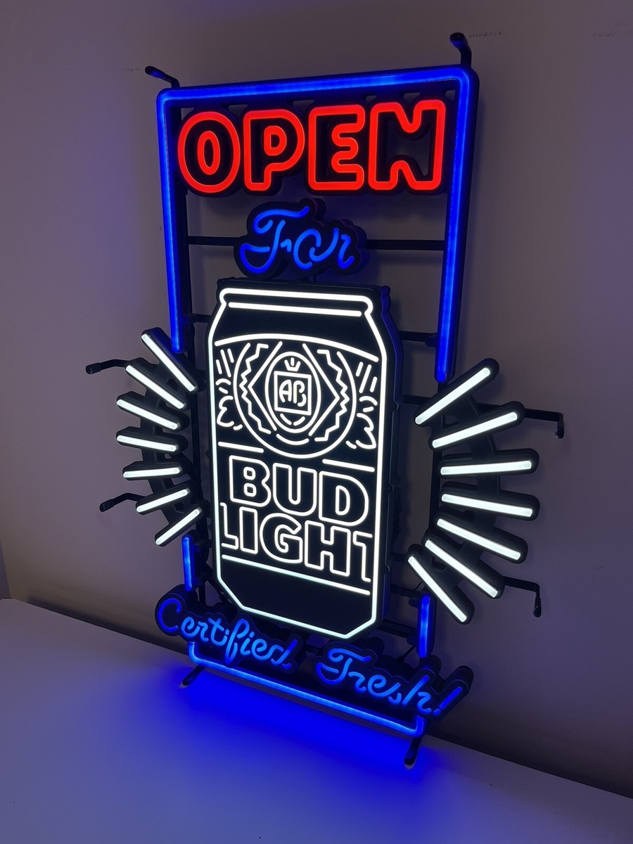 BUD LIGHT BEER LED SIGN WITH MOTION OPEN DISPLAY SIGN 31”x23” | eBay