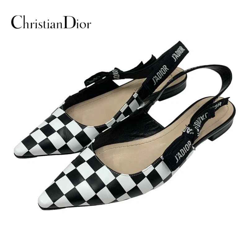 Escarpins plats Christian Dior JADIOR cuir noir blanc femme taille 36,5 occasion