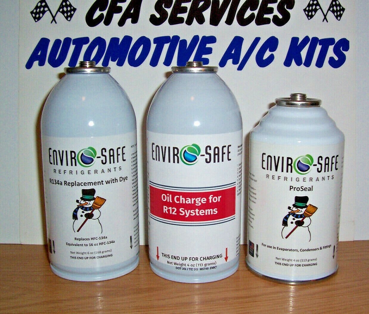 ENVIROSAFE AUTO Refrigerant + Pro Seal+OIL CHARGE / FOR 1995OLDER CARS TRUCKS
