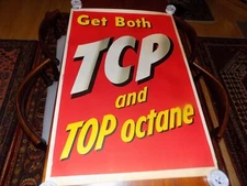 Vintage 1955 Get Both TCP and Top Octane Gas Station Poster
