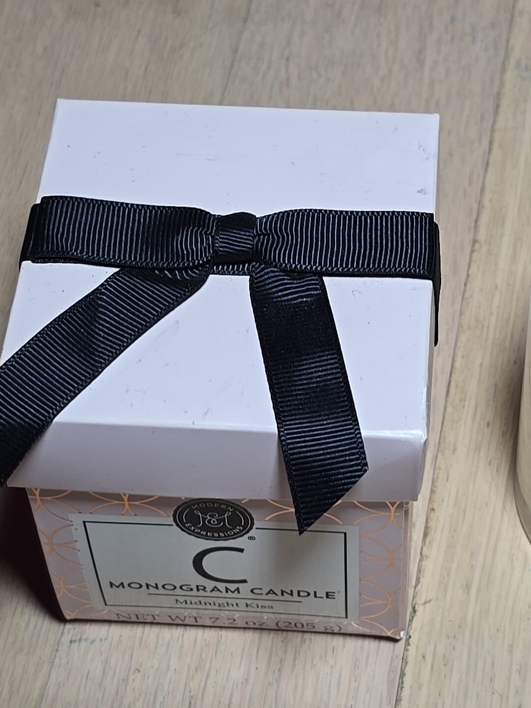 Monogram Letter C Candle Midnight Kiss Scent 3.5" Modern Expressions in Gift Box