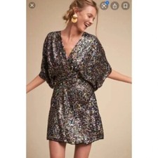 NWT Anthropologie BHLDN Jax Sequin Sparkle Cocktail Party Mini Dress Sz 0