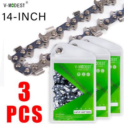 3 PACK 14 Inch Chainsaw Chain 3/8''LP 043''Gauge 50 Drive Links Fits STIHL Models