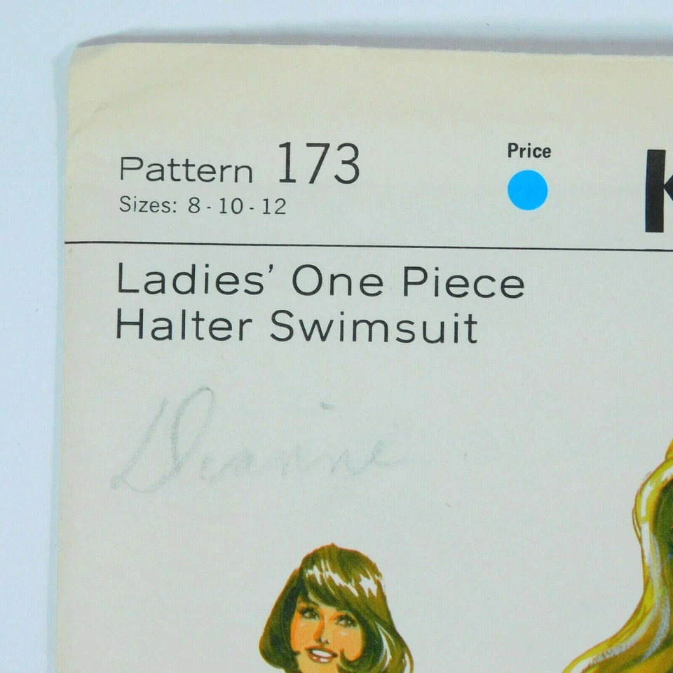 Kwik Sew 173 Misses One Piece Halter Swimsuit Sewing Pattern Uncut Size 8-12 - Image 2 of 4
