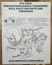 VINTAGE 1970 AURORA STERLING MOSS GURNEY STEWART HILL HO SLOT CAR ADVERTISEMENT