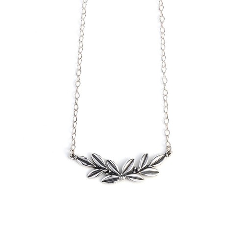 Olive Wreath Necklace in Sterling Silver, Olive Leaf Necklace - 第 1/3 張圖片