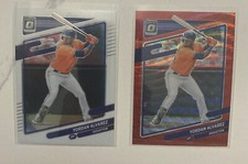 2021 Donruss Optic Yordan Alvarez Red Wave Optic Prizm #177 And Base