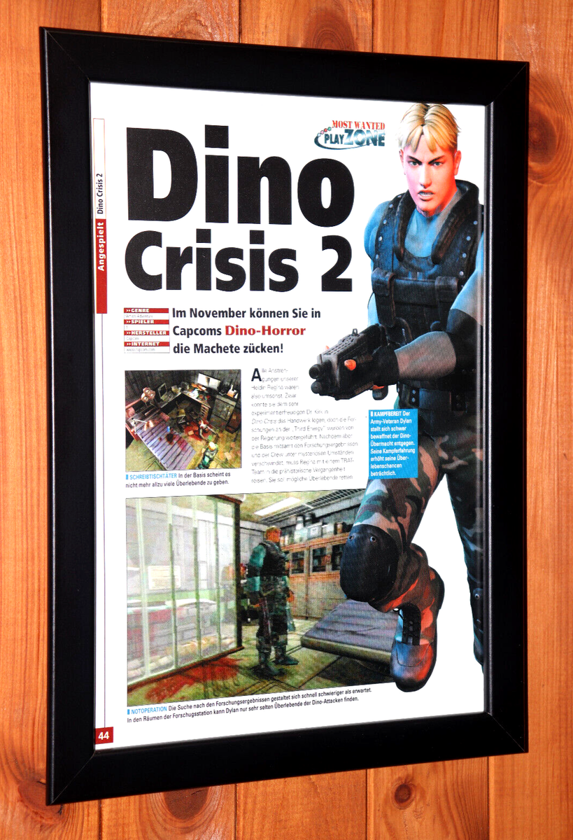 Dino Crisis 2 Nintendo 64 N64 PS1 PSX Vintage Promo Poster / Ad