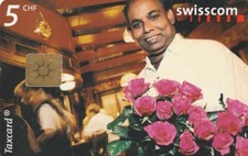 SUIZA. SUI-CP-67. 1:00 Rose vendor, Lugan…