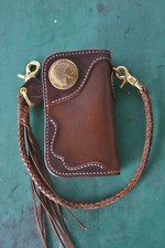 Mens Real Leather Biker Rider Wallet And Safety leather Chain handmade