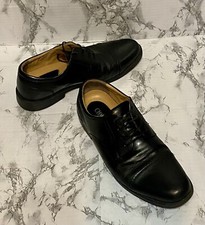 Chaps Mens Belmont Oxford Cap Toe Leather Shoe Size 11 96-26844 Black