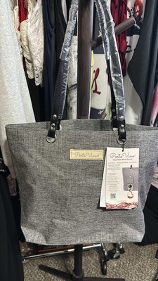 Porto Vino Canvas Wine Tote Shoulder Bag Gray NWT And Duster Bag ￼