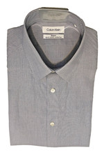 Calvin Klein Men's Non Iron Slim Fit Herringbone French Cuff Dress Shirt, M, 15