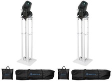  2 Rockville ROCK SPOT 260W DJ Moving Head Spot/Gobo Lights White Totem Stands