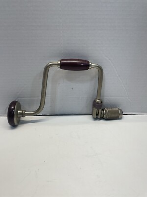 Vintage Stanley 02-945 B - 10'' Ratcheting Auger Bit Brace - Made in U.S.A.