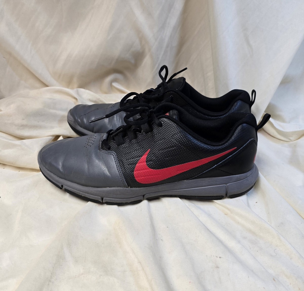 Nike Explorer CTRL Gray Black Red Golf Shoes 704694-008 Men's US