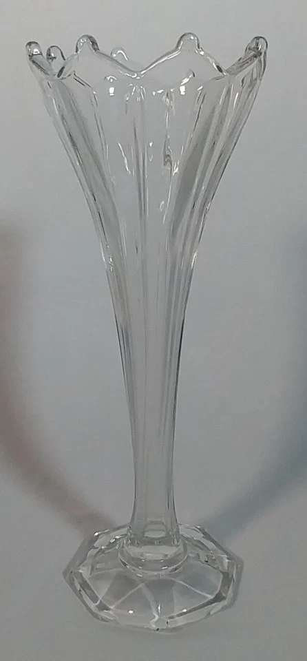 Vaso Heisey Colonial transparente 15 pol formato superior de tulipa - Muito bom estado - Imagem 4 de 4