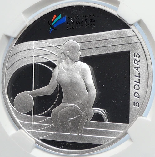 2000 AUSTRALIA Paralympics Olympic Games Proof Silver 5 Dollar Coin NGC i105850