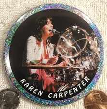 Karen Carpenter JUMBO PIN BUTTON Christmas Tree Ornament Gift Cyber Sale Deal