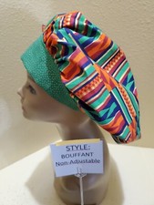 African Print 2 Women's Bouffant Surgical Scrub Hat/Cap Handmade