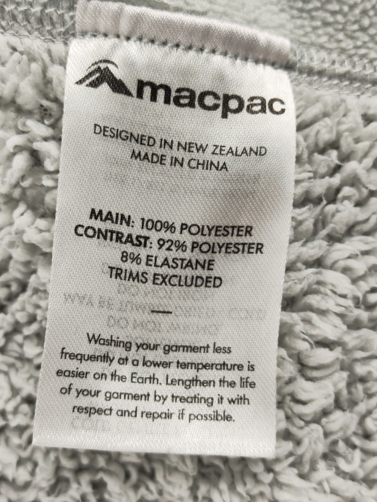 Macpac Fleece Jacket Women's Size 8 Grey Sherpa Hoodie Jumper Pullover Sweater image 7