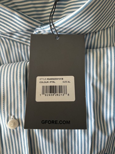 G/FORE Blue Long Sleeve Dress Shirt Button Down Skull G4 Mens Golf Size XL New - Picture 6 of 11