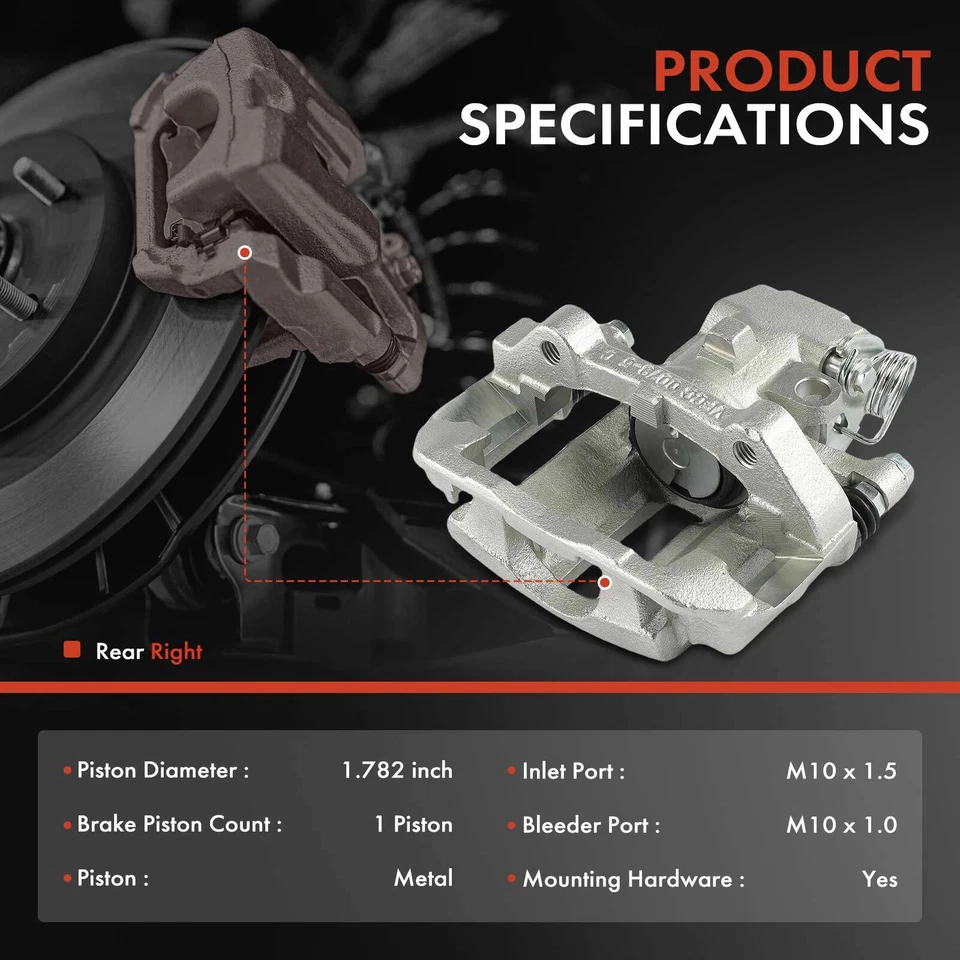Pinza de freno de disco con soporte para Ford Mustang Lincoln Mercury Sable trasera derecha Foto 2 de 4